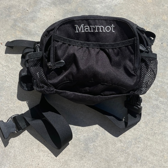 Marmot Lumbar Pack Excursion Fanny Waist Bag Black Hiking - Picture 1 of 5